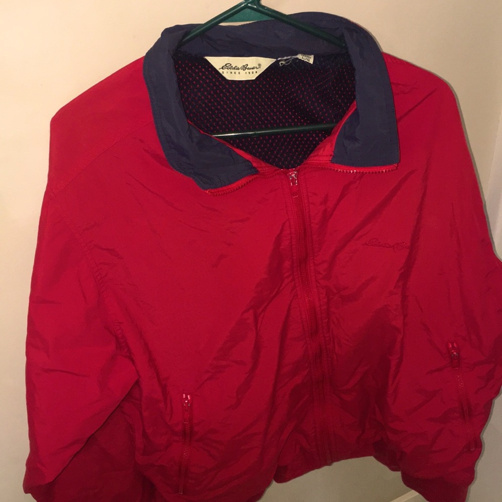 VINTAGE  Red Eddie Bauer Windbreaker fullzip